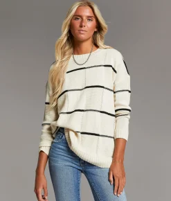 BKE Striped Sweater Apple Butter Hot