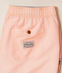 party pants Striped Swim Trunks Pastel Coral New
