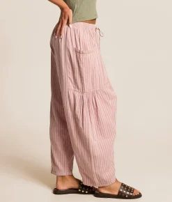 Urban Daizy Striped Taper Pant Pink Discount