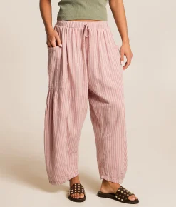 Urban Daizy Striped Taper Pant Pink Discount