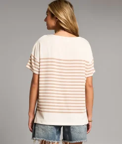 BKE Striped Top Cream Sale