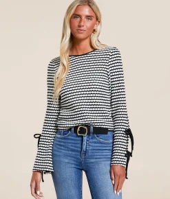 Willow & Root Striped Top Black White Clearance