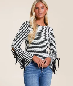 Willow & Root Striped Top Black White Clearance
