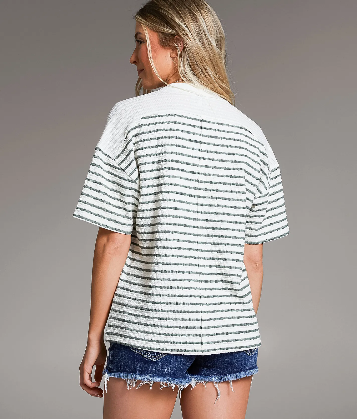 BKE Striped Top Cream Sea Spray Online