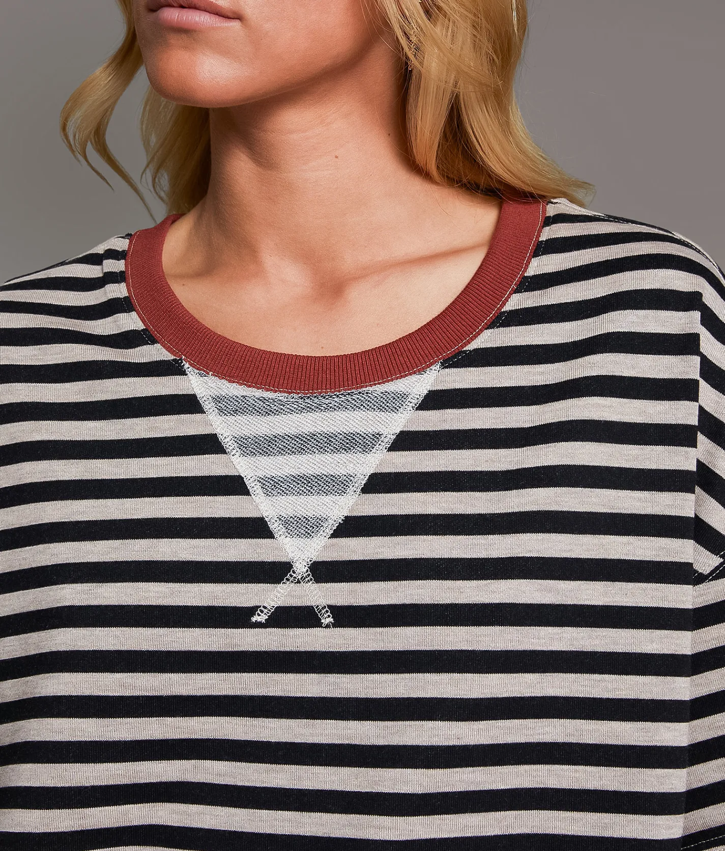 BKE Striped T-Shirt Black Beige Stripe Sale
