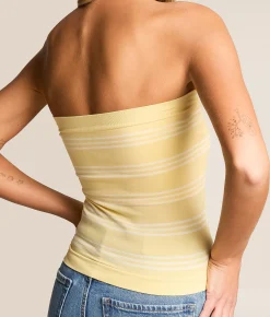 Tops | FITZ + EDDI Striped Tube Top Pale Banana
