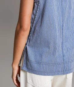 BKE Striped Vest Navy White Stripe Outlet