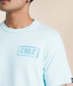Cult of Individuality Stroke T-Shirt Powder Blue Hot