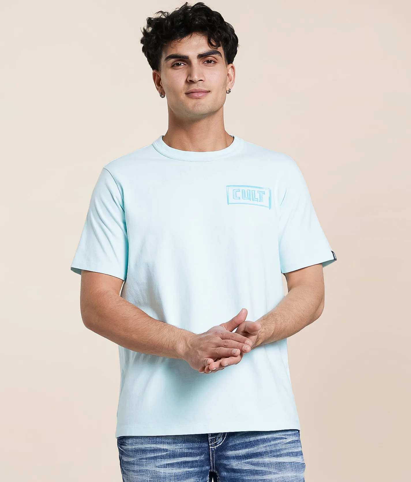 Cult of Individuality Stroke T-Shirt Powder Blue Hot