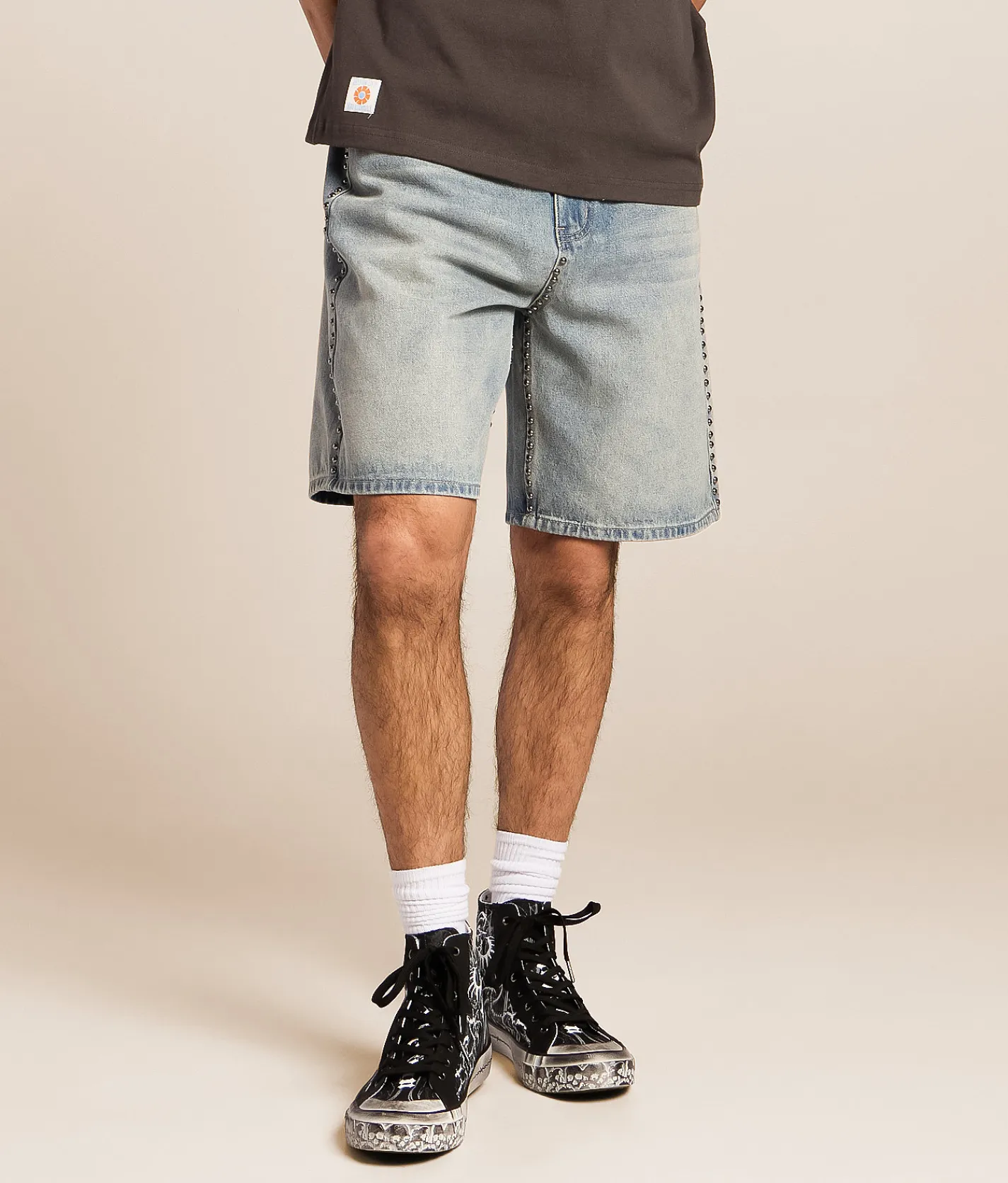 Caliber Studded Baggy Short Light Blue Hot