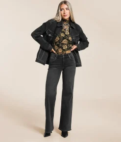 Tops|Coats & Jackets | HIDDEN Studded Denim Oversized Jacket Black
