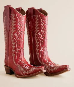 Circle G by Corral Studded Leather Western Boot Red Discount