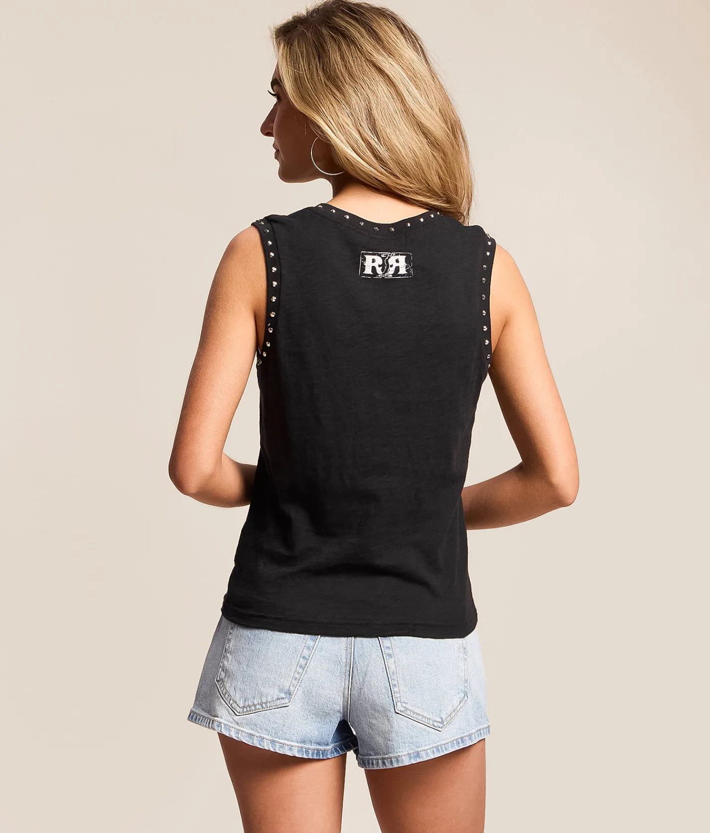 Rock Revival Studded Rock Muscle Tank Top Black Clearance