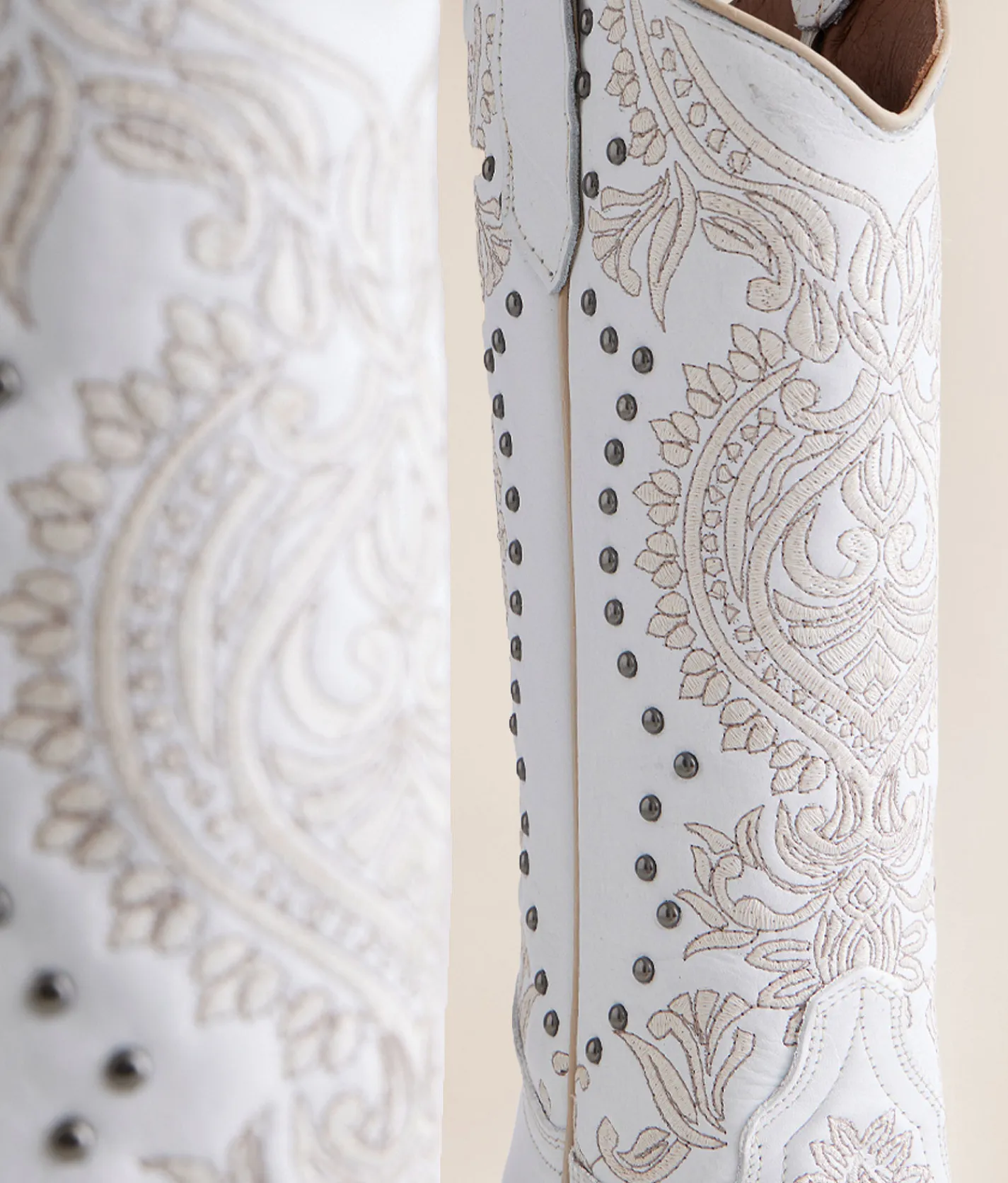 Circle G by Corral Studded Western Leather Boot LD White Clearance