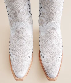 Circle G by Corral Studded Western Leather Boot LD White Clearance