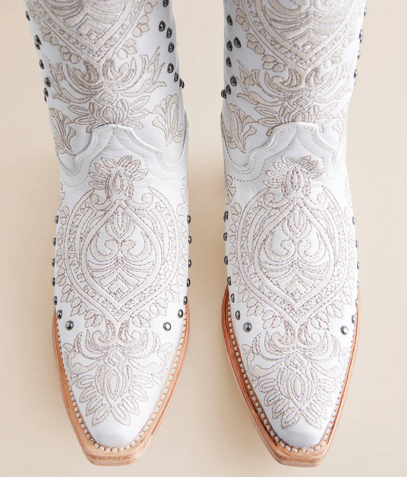 Circle G by Corral Studded Western Leather Boot LD White Clearance