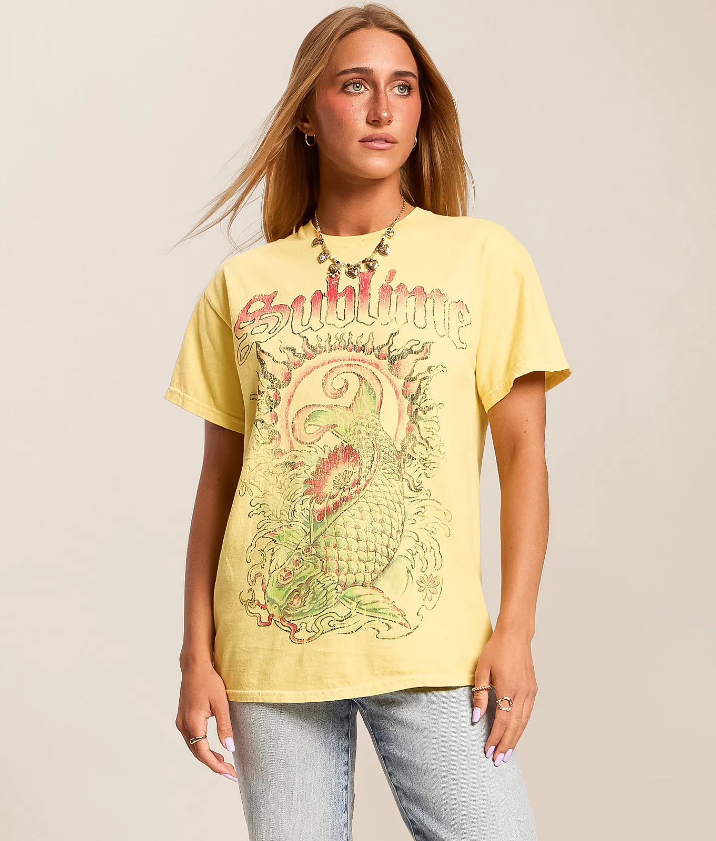 Tops | Merch Traffic Sublime Coy Fish Band T-Shirt Baby Yellow