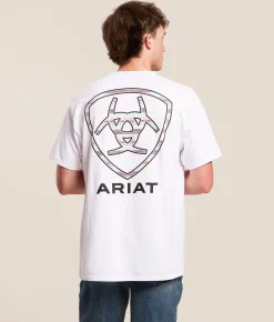Tops|Graphic T-Shirts | Ariat Subtle Serape Simple Shield T-Shirt White