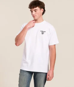 Tops|Graphic T-Shirts | Ariat Subtle Serape Simple Shield T-Shirt White