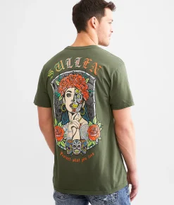 Graphic T-Shirts | Sullen Sugar Skull Girl T-Shirt Kombu Green