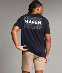 Tops|Graphic T-Shirts | Maven Co-op Summit Lines Performance T-Shirt Navy