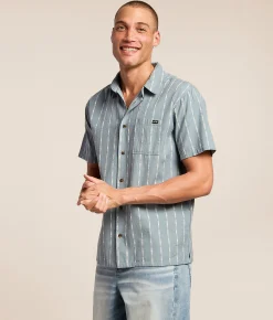 Tops | Billabong Sundays Jacquard Stripe Shirt Blue Fog