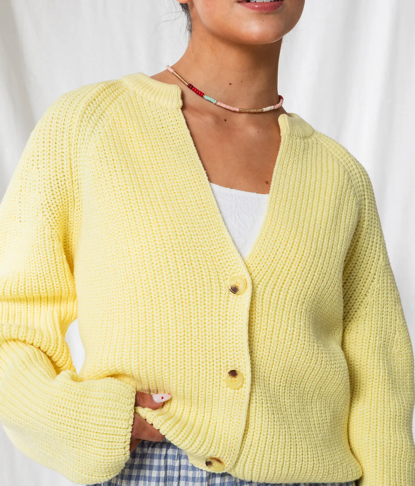 Tops | 33 Coastal Sunny Cropped Cardigan Sweater Yellow