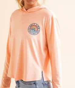 Salt Life Sun Rays Wavy Days Tropx Performance Hoodie Mellow Peach Hot