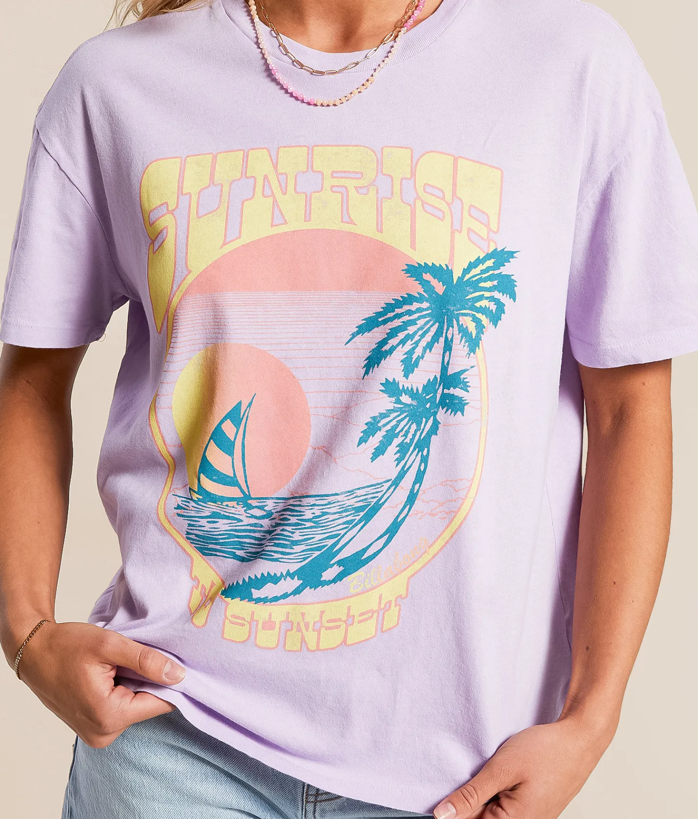 Billabong Sunrise To Sunset Oversized T-Shirt Peaceful Lilac Online