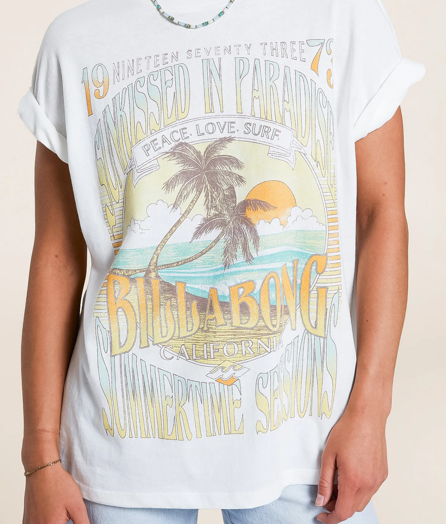Billabong Sunset Mindset Oversized T-Shirt Salt Crystal Outlet