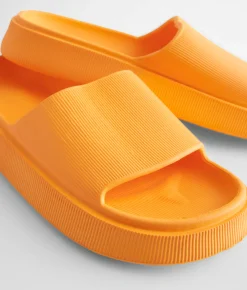 Shoes | BKE Sunshine Textured Slide Orange