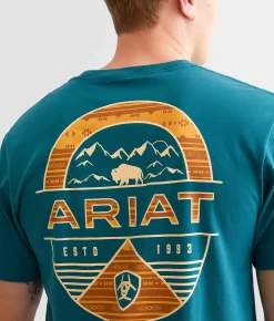 Graphic T-Shirts | Ariat Sun Valley Circle T-Shirt Meditteranea
