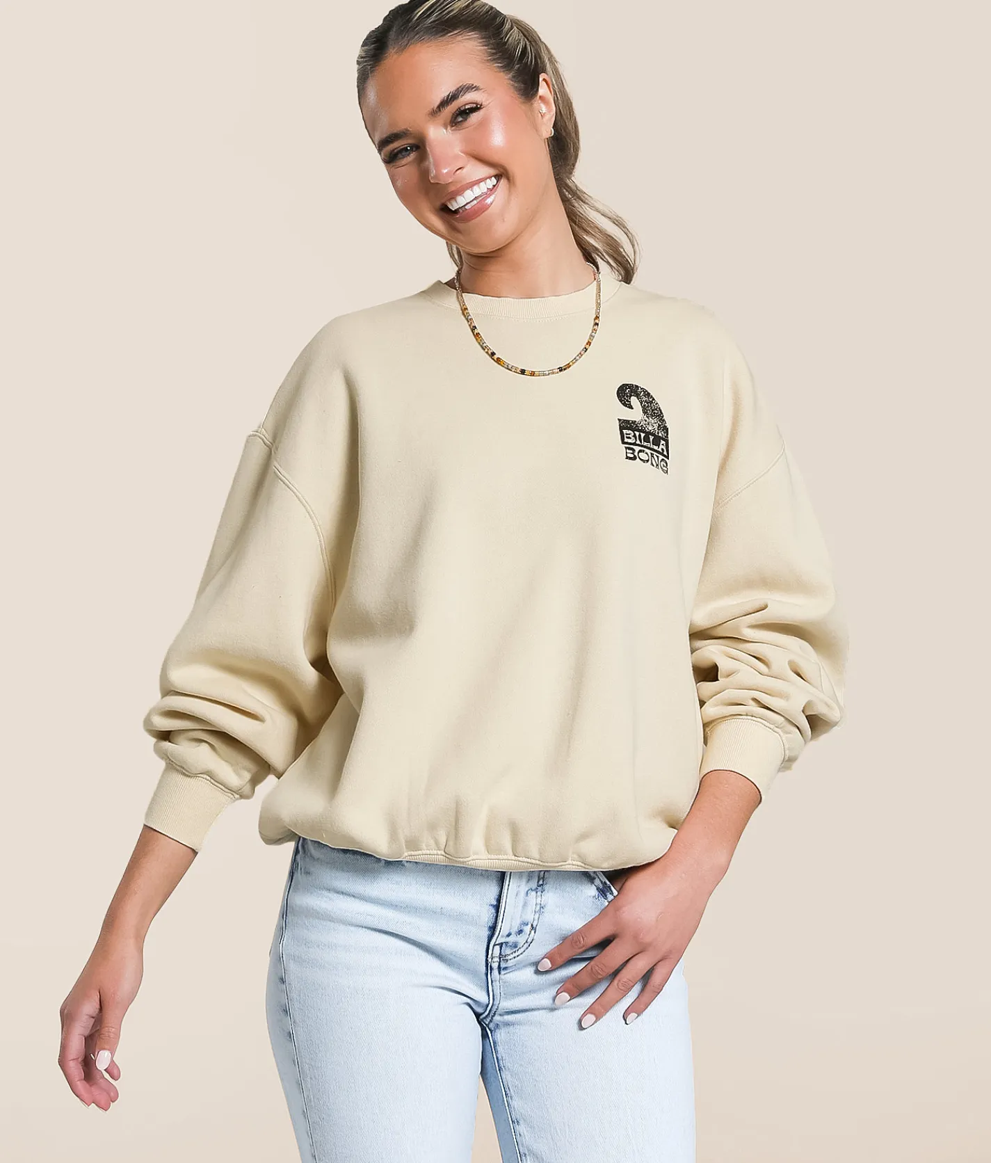 Tops | Billabong Sun Wave Livin' Kendall Oversized Pullover Whitecap
