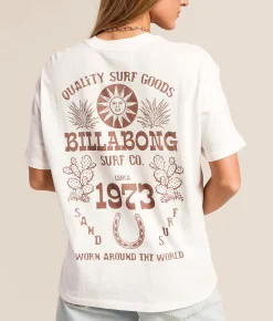 Tops | Billabong Sun Worn Oversized T-Shirt Salt Crystal