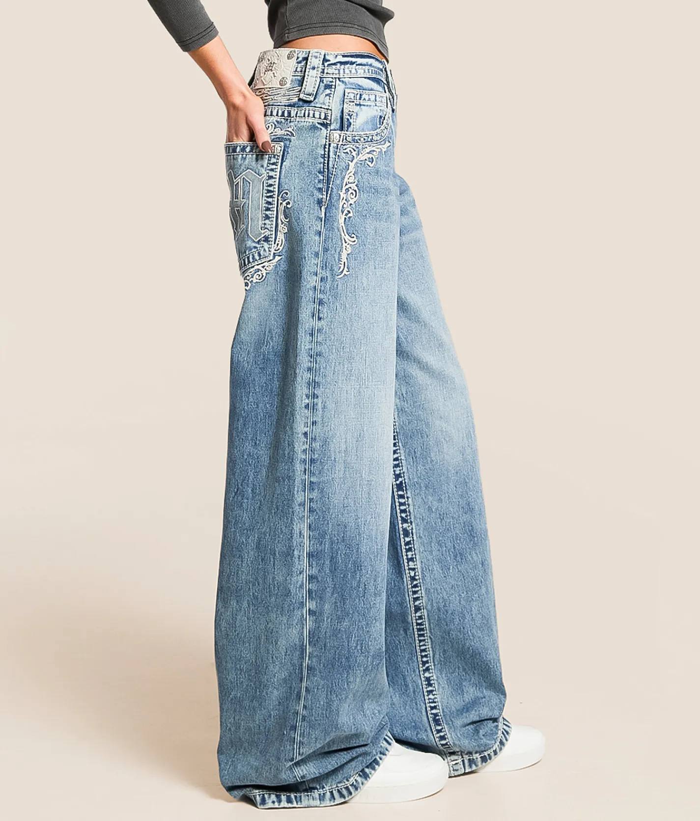 Miss Me Super Baggy Wide Leg Jean M1103 Online