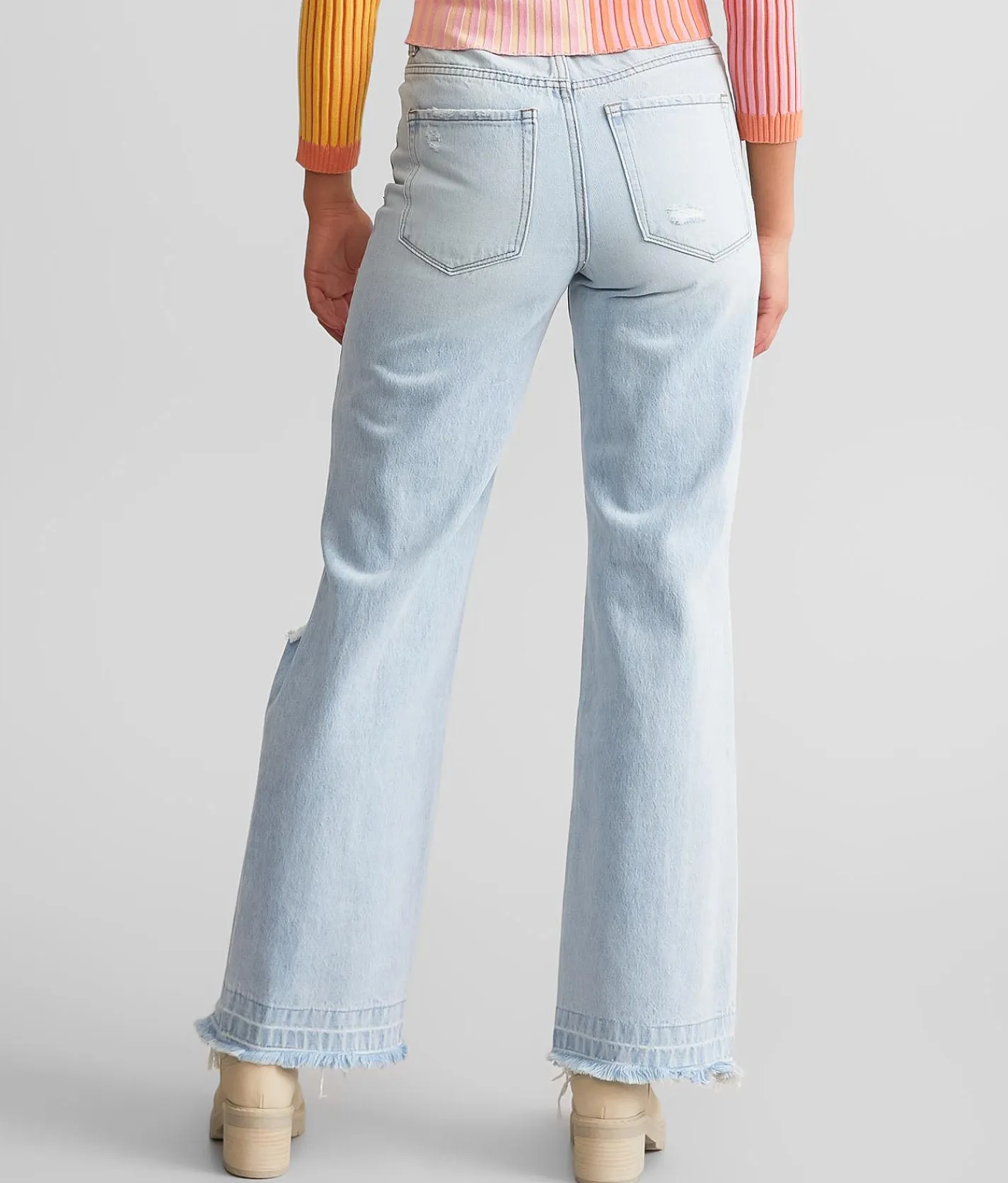Jeans|Bottoms | VERVET by Flying Monkey Super High Rise Straight Jean Blue May