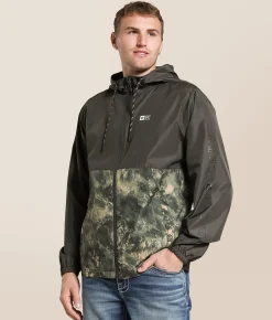 Coats & Jackets|Activewear | Salty Crew Surface Windbreaker Hooded Jacket Pirate Black