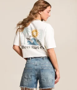 Reef Surf Co. Cropped T-Shirt Marshmallow Reactive Wash Hot