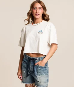 Reef Surf Co. Cropped T-Shirt Marshmallow Reactive Wash Hot