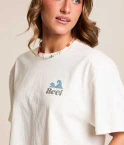 Reef Surf Co. Cropped T-Shirt Marshmallow Reactive Wash Hot