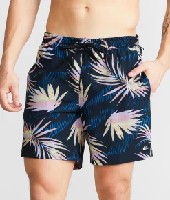 Bottoms|Swimwear | Quiksilver Surfsilk Mix Volley Stretch Swim Trunks Black
