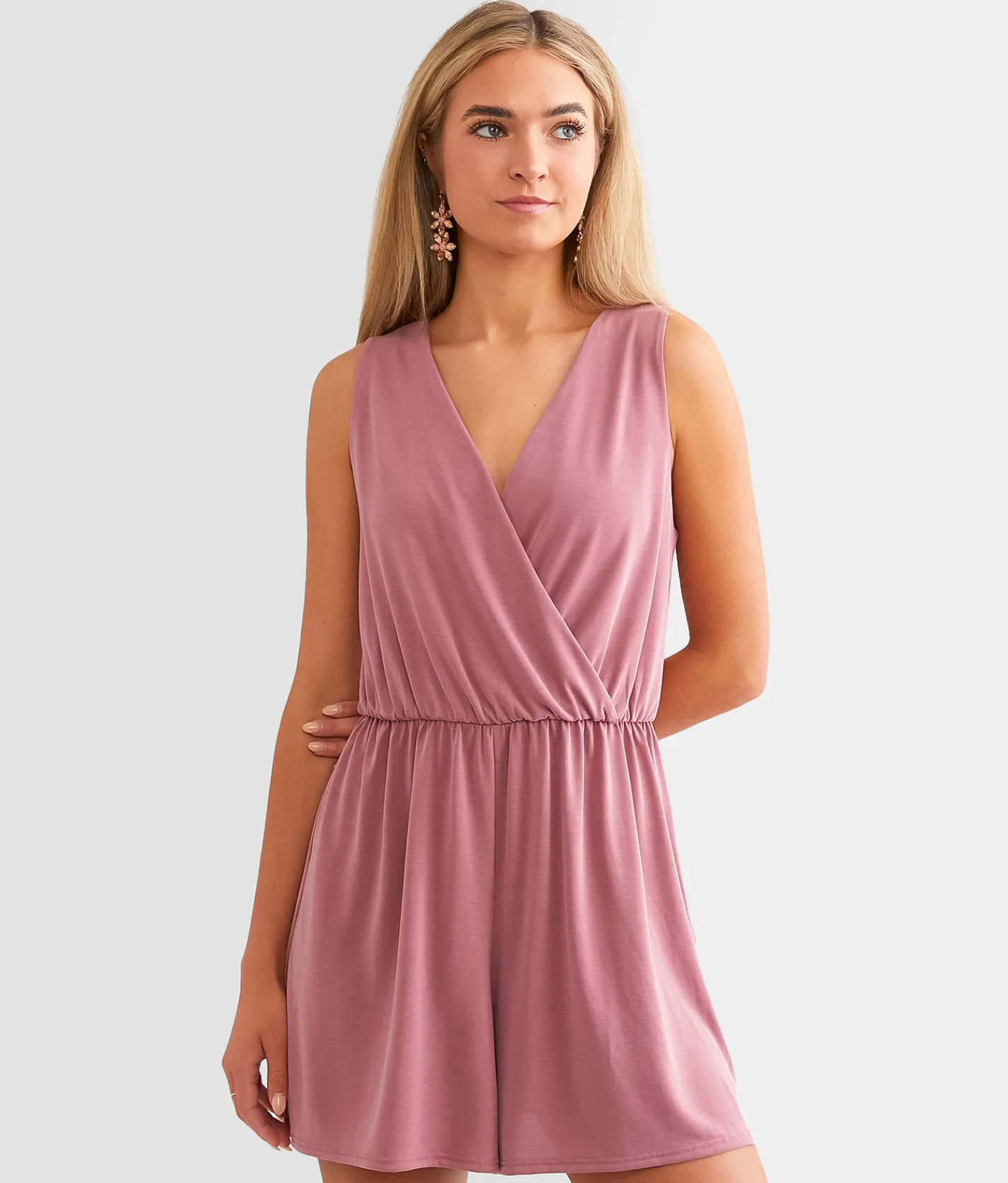 Rompers & Jumpsuits | BKE Surplice Romper Deco Rose