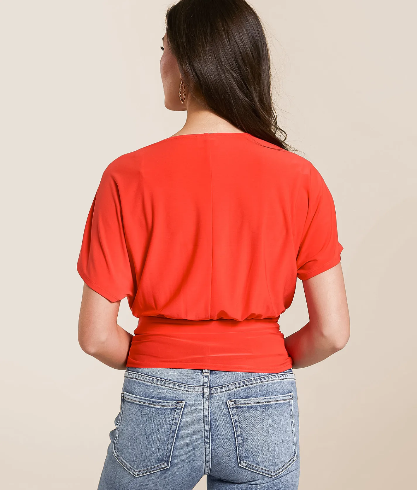 Daytrip Surplice Side Tie Top Bittersweet Clearance