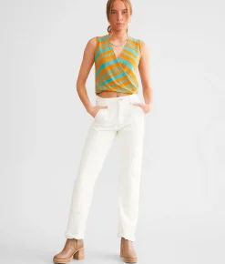 Jeans|Bottoms | Gilded Intent 90s Utility Straight Stretch Jean White