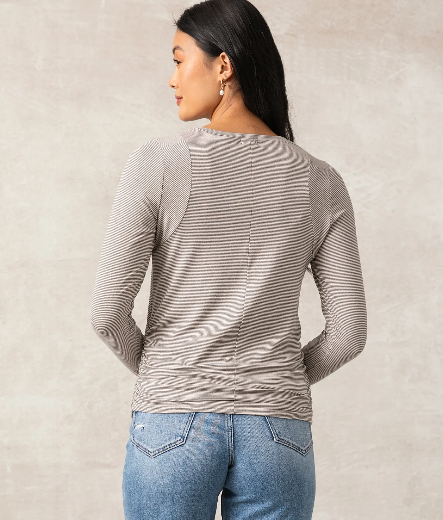 Buckle Black Sutton Striped Top Charcoal Clearance