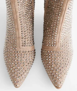 Very G Swagger Studded Leather Western Ankle Boot Taupe Discount