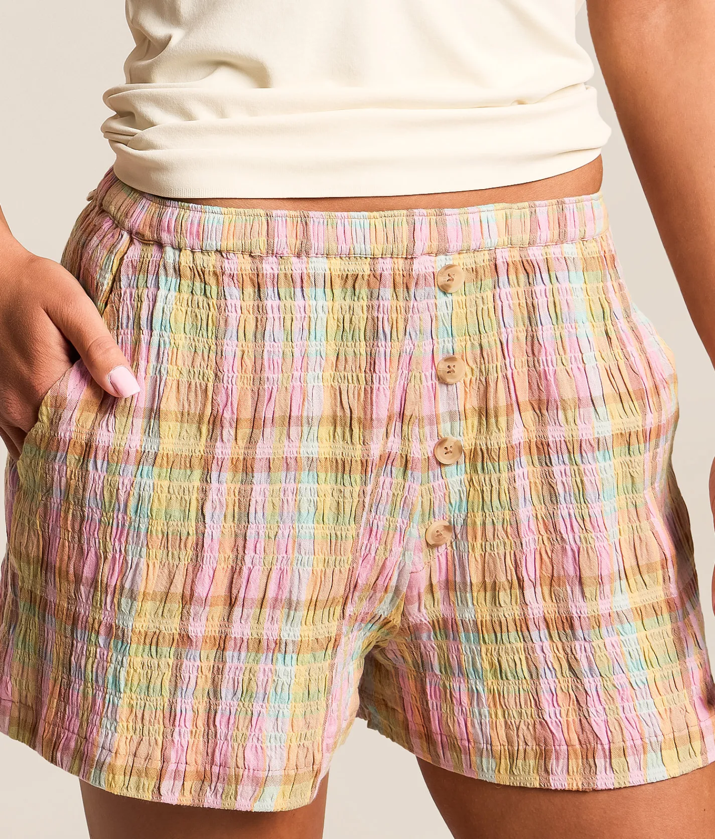 Billabong Sweet Check Plaid Short Party Pink Best