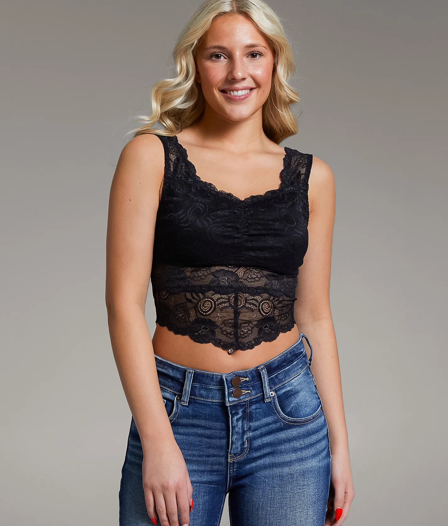 Tops | BKE core Sweetheart Lace Bralette Black