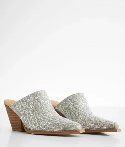 ARider Girl Sweet Rhinestone Mule Shoe Silver Hot