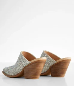 ARider Girl Sweet Rhinestone Mule Shoe Silver Hot